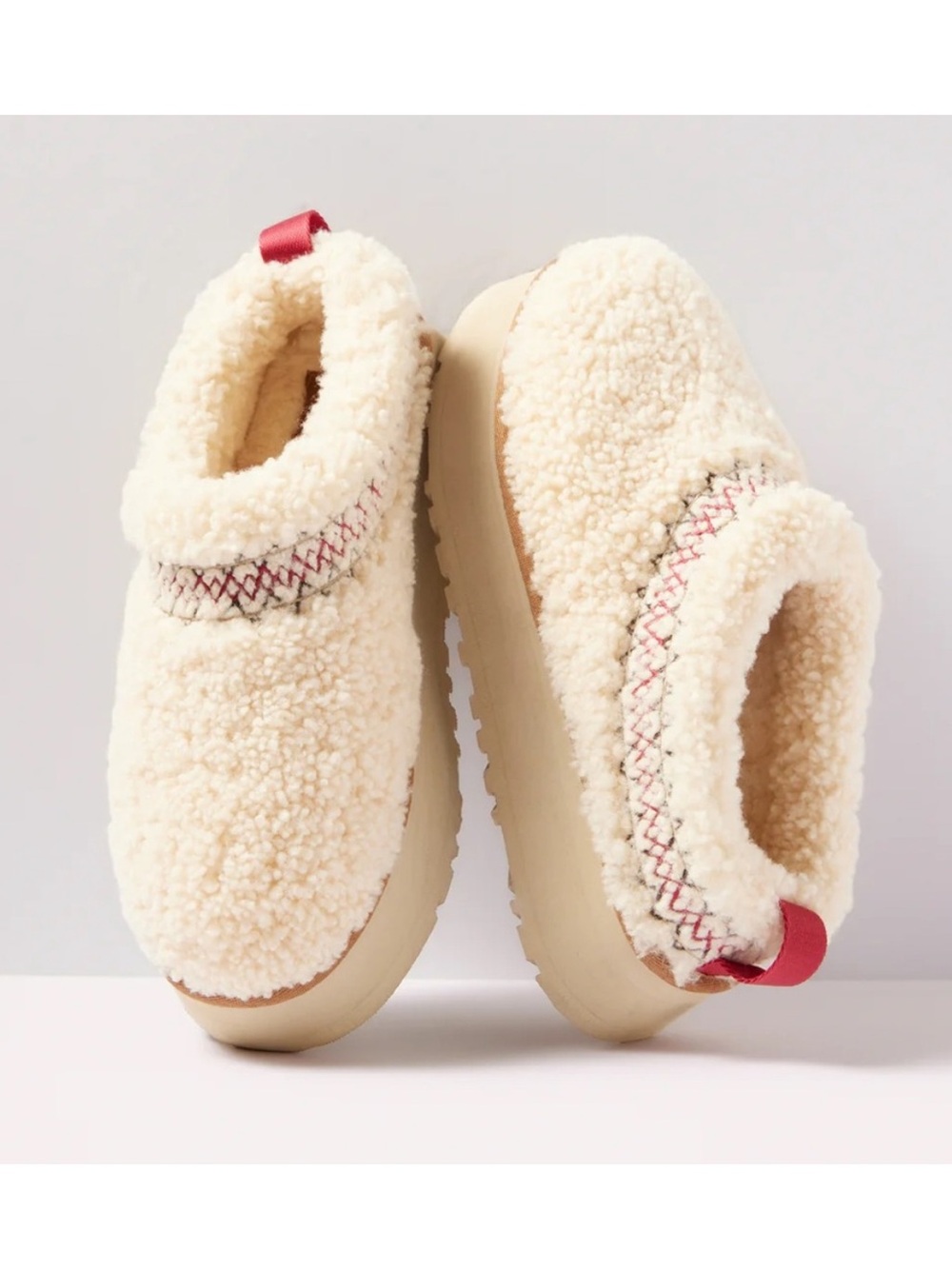 UGG Tazz Slipper Heritage Braid Natural Cream Sherpa Size 9 Brand New In Box